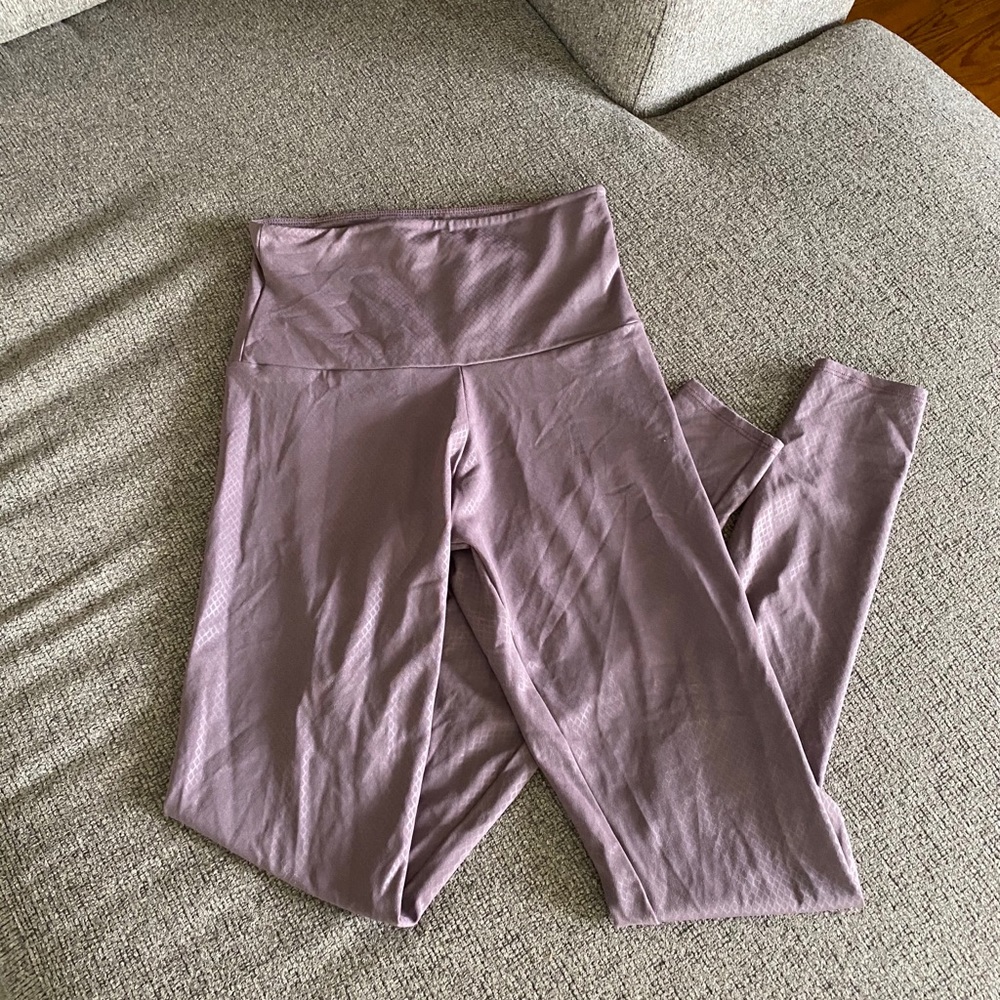 Onzie purple snakeskin leggings